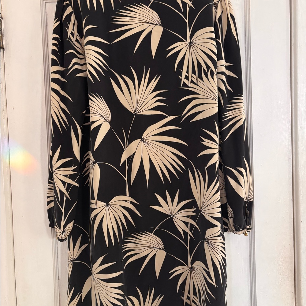 Tommy Bahama Black and Cream Tropical silk Dress - Picture 4 of 6